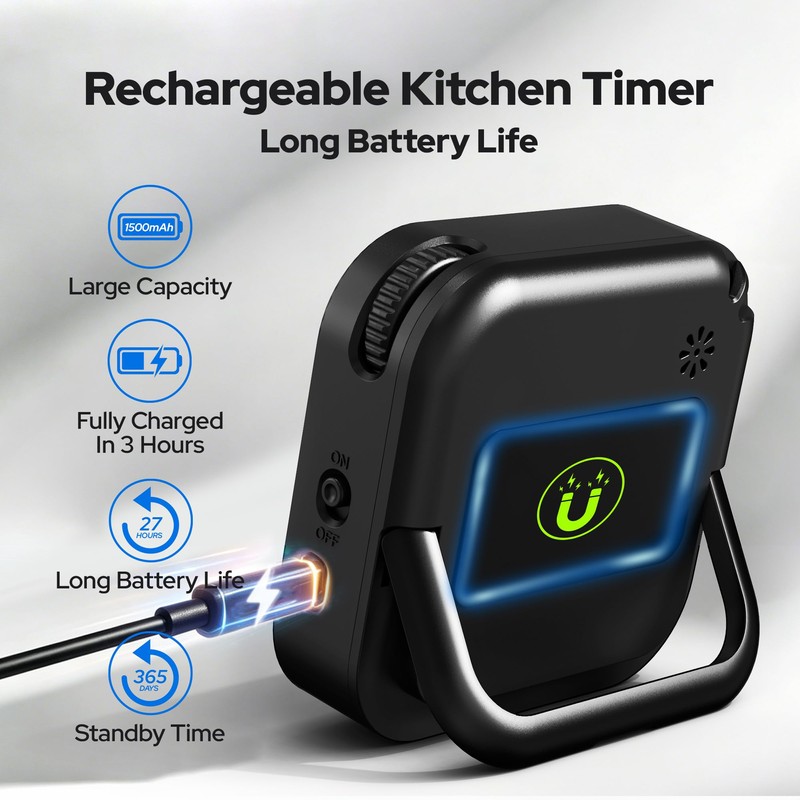 Visual Timer for Kids with Color Display Kitchen Timer 1500mAh
