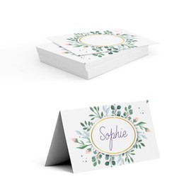 Place Cards for Wedding, Birthday - Name Tags - For Writing on Front - Place Cards or Buffet - from 50 Pieces - (Roses)