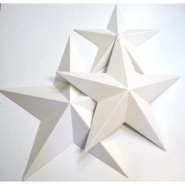 Henta Set 3 Star, (16,21&27"), White 3D Christmas Texas Barn DIY Marquee Paintable ABS