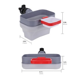 JANKOW Car Sauce Dip Clip, Fast Food Holders for Car, Foldable Car Air Vent Storage Organizer Bag with Dipping Sauce Holder, Plastic Phone Mount Car Accessories for Women Men(1 Pcs Grey)