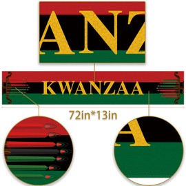 Kwanzaa Table Runner Kinara African American Table Decor African Heritage Holiday Kitchen Dining Room Home Decoration (13" x 72")