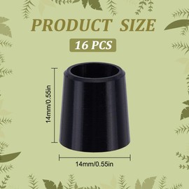 PLIGREAT 16 Pcs Golf Iron Ferrules Black Golf Tapered Ferrules for Taper Tip Iron Wedge Golf Club Accessories, Compatible for Tapered 0.355 Shaft 0.550 Height Option