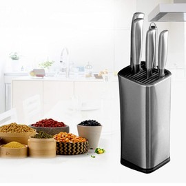 Universal Knife Block, Knife Holder without Knives, Stainless Steel Knife Storage Block for Kitchen Counter,Space-Saving Knife Storage Organizer Countertop, Detachable for Easy Cleaning