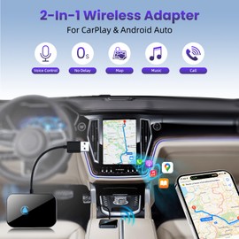 CarPanidic Wireless Carplay & Android Auto Adapter, 5GHz WiFi, Bluetooth 5.3, Plug & Play, for iOS 10+ & Android 11+ (Carplay_C)