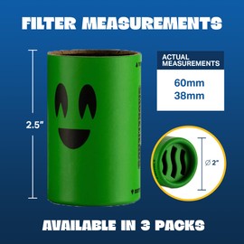 Smoke Fiends 3 Pack Replacement Filters | Discreet HEPA & Carbon Filtration | Biodegradable & Up to 300+ Uses (Blaze Cactus) | Packaging May Vary