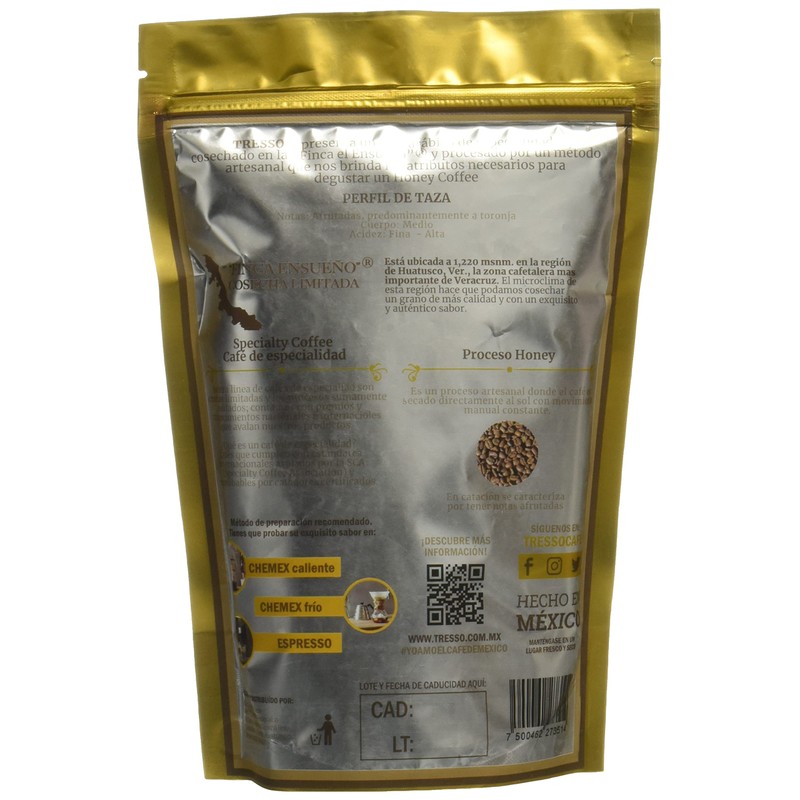 Tresso Café Honey de Especialidad Cosecha Limitada, 380g Molido