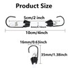 PDETVEO 10PCS 2 Inch Mini Bungee Cords with Hooks, White