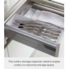 Yamazaki 5413 3D Oblique Cutlery Case, White, Approx. W13.8 x