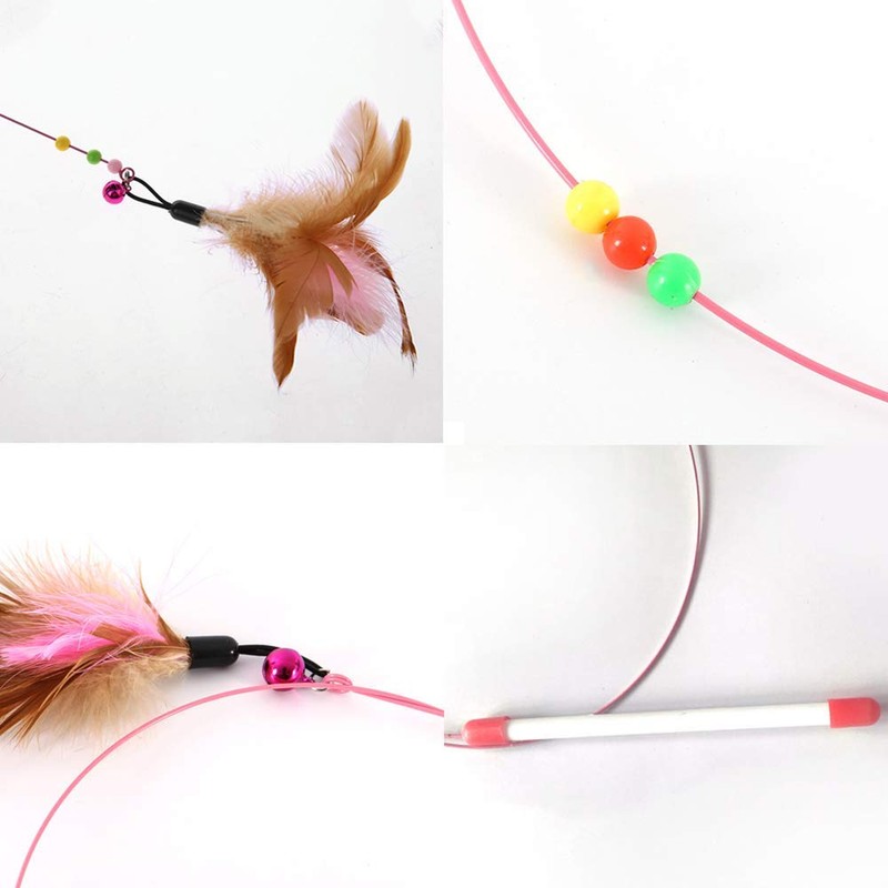 SLSON Feather Teaser Cat Toy, Interactive Cat Catcher and Exerciser