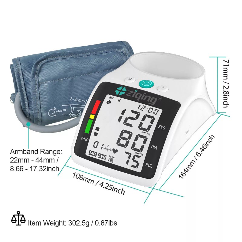 ZIQING Automatic Upper Arm Blood Pressure Monitor Digital Machine Meter