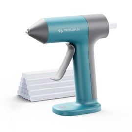 Tilswall Cordless Hot Glue Gun and Sticks Set, 30s Fast Preheat, USB-C Rechargeable with 2Ah Battery, 20 Glue Sticks, Auto Shut-Off, Compact & Portable for DIY Crafts, Repairs (Blue)