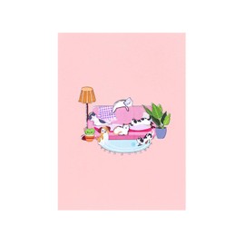 Favour Pop Up® - 3D card an idyll with funny cats, for birthdays, anniversaries, recovery or as a greeting card. With insert card for labelling. TB139