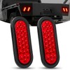 Nilight 6Inch Oval Trailer Tail Light 2PCS Red 24LED Stop