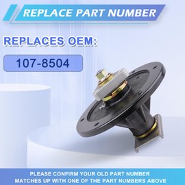 JXJKCZ 107-8504 Lawn Mower Spindle Assembly Parts for 48 52 Inch Deck Replaces 285-881 Compatible with Toro Z Master Z400 Z410 Z441 Z449 Z450 Z453 Z500 Z528 Turbo Force Grandstand 74558 74568 79558