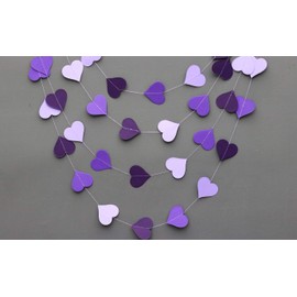 Boston Creative company LLC Wedding Heart Garland Paper Garland (Purple)