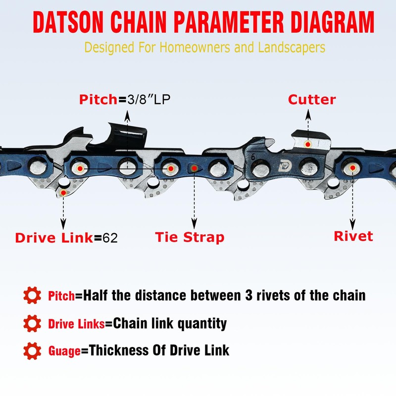 3PC 18 Inch Chainsaw Chain for Oregon CS1500, 18" Chain