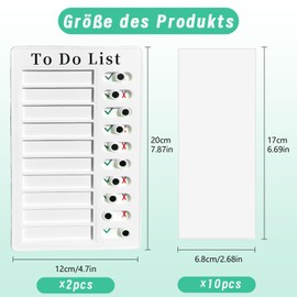Diffaxy Pack of 2 Checklist Boards, Portable To Do List Checklist Board with 10 Blank Paper, Weekly Planner for Children, Removable Task List Board to Remind the Planner