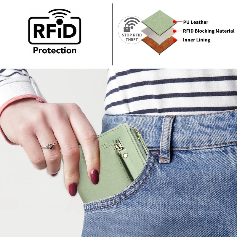 GOIACII Women's Small and Short Format Wallet with RFID Blocking,