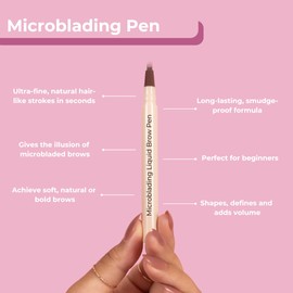 The Brow Technicians Microblading 4-Tip Hair-Stroke Brow Pen – Waterproof, Smudge-Proof, Long-Lasting Eyebrow Makeup for Natural-Looking Brows (Taupe)