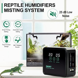 MECESOR Automatic Reptile Mister for Reptile Tank Smart Reptiles Mister System with Timer 360° Nozzles,Slient Terrarium Misting System Humidifier for Chameleons,Snakes,Frogs Smart Spray Control