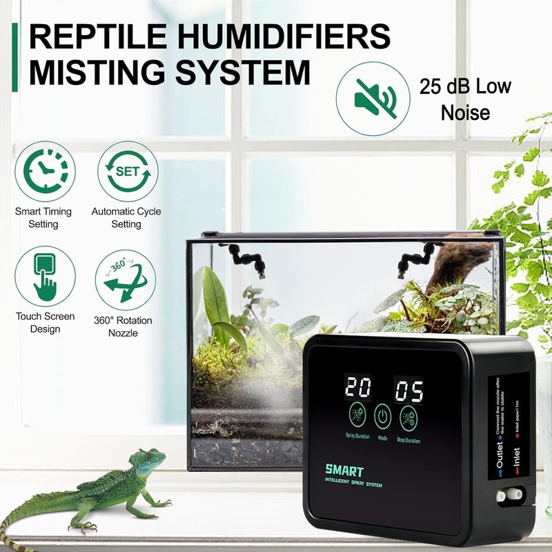 MECESOR Automatic Reptile Mister for Reptile Tank Smart Reptiles Mister