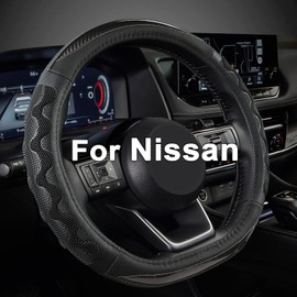 GIANT PANDA Steering Wheel Cover for Nissan Altima Rogue - Car Steering Wheel Cover for Nissan D Shape(Gray-D-Shaped)