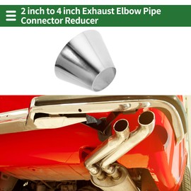 Motoforti Mandrel Exhaust Bend Elbow Concentric Reducer Car Exhaust Pipe Tubing Piping Adapter 2" OD to 4" OD 304 Stainless Steel Silver Tone 2 Pcs