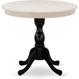 East West Furniture AMT-ACB-TP Antique Dining Room Table - a Round Kitchen Table Top with Pedestal Base, 36x36 Inch, Multi-Color