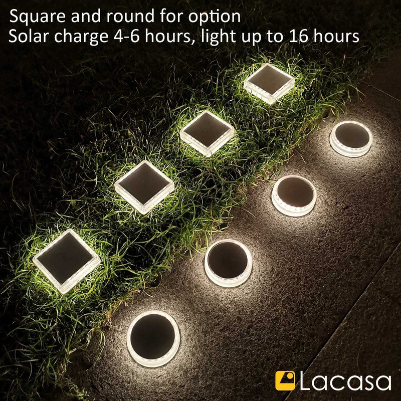 Lacasa Solar Deck Lights Outdoor Waterproof LED Solar Step Lights