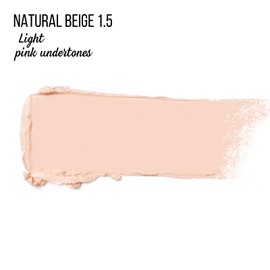 Camera Stick Foundation by True + Luscious - Full Coverage Cream Foundation - Non-Comedogenic & Hydrating Formula - Vegan, Paraben Free, Cruelty Free - 0.49 oz (Shade 1.5: Natural Beige)