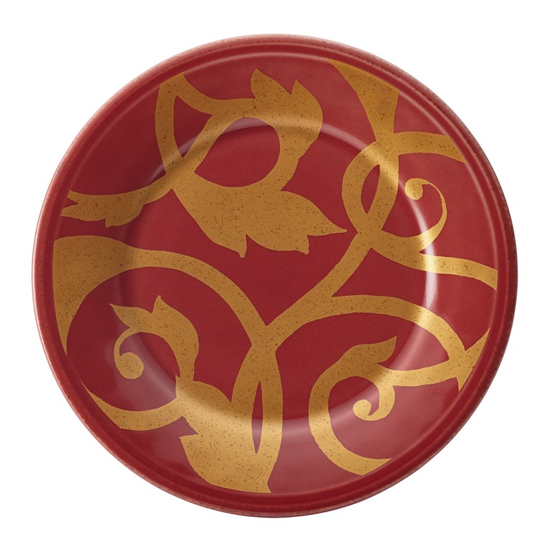 Rachael Ray Dinnerware Gold Scroll 4-Piece Salad Plate Set, Assorted