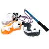 Jalousie Collapsible Dog Flirt Pole with Three Squeaky Toys Plush