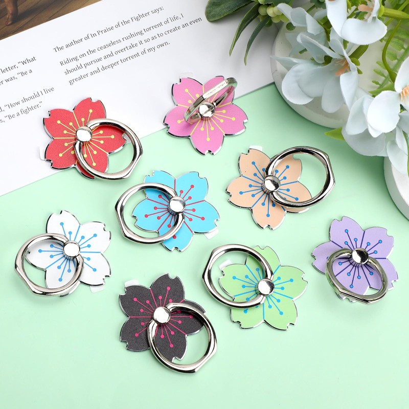 8 Pcs Cell Phone Ring Stand, Flower Shaped Phone Ring