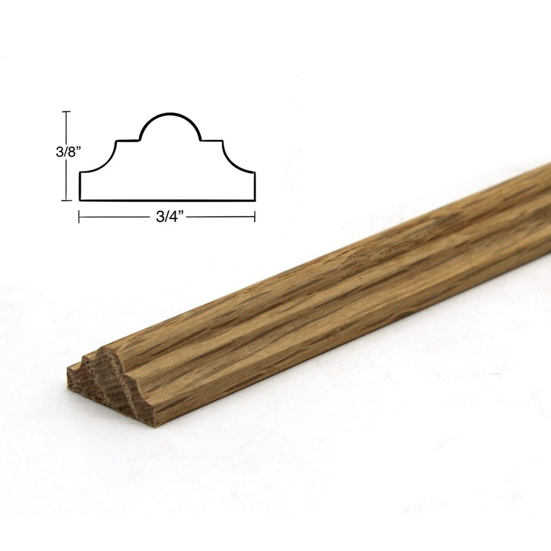 3/8" x 3/4" Red Oak Hardwood Panel Molding, Decorative Trim