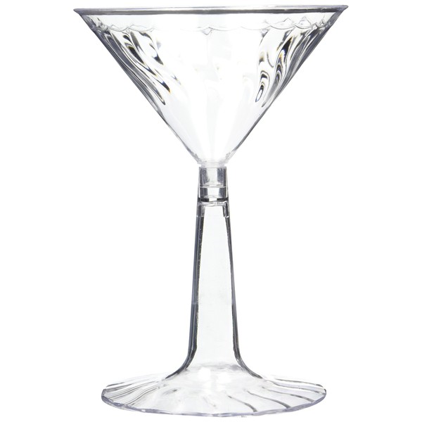 Fineline Settings Plastic Martini Glass-6 oz. | Clear | Flairware Collection | Pack of 12 Drinkware, 6 ounces