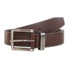 Nautica Men's Casual Padded Leather Belt with Signature Ornament, Signature