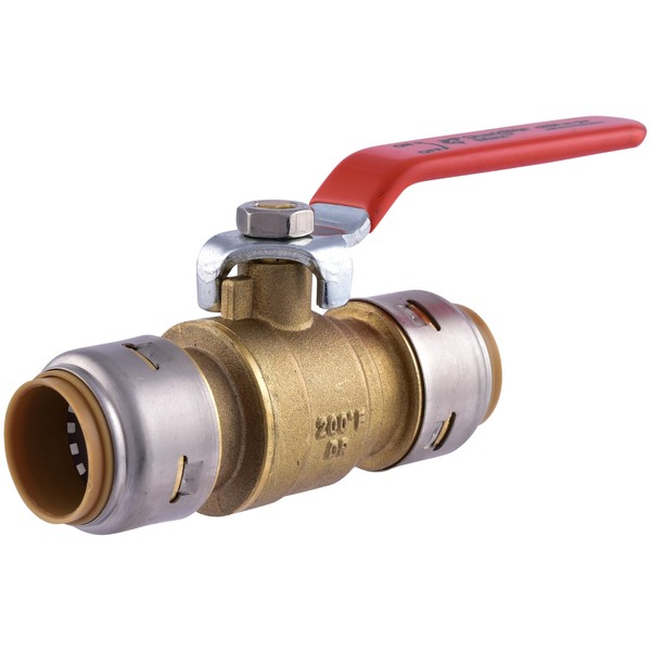 SharkBite Max 3/4 Inch Ball Valve, Push To Connect Brass