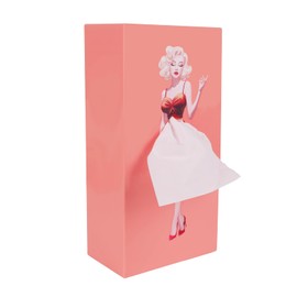 Lady Skirt Tissue Box Covers, Pink Creative Tissue Box Holder as Flying Cartoon Girl Skirt for Home Dining Room Car and Office, 25.5Cm*13Cm*7.7Cm(10In*5.1In*3.02In) Rectangle