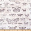 Tim Holtz Eclectic Elements Monochrome Butterflies Parchment, Fabric by The