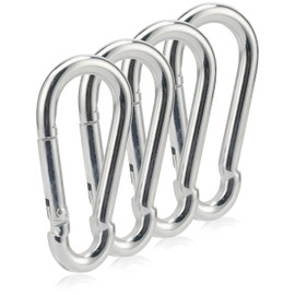 4 Pack SUS304 Carabiner, 8 cm Heavy Duty Carabiner, Durable, Rustproof Clips for Hammocks, Swing, Fitness Equipment, Camping, Dog Leads, Fishing, Hiking, Travel
