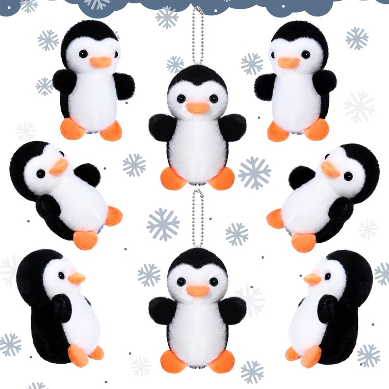 Skylety 8 Pcs Penguin Plush Keychain 4 Inch Stuffed Animal
