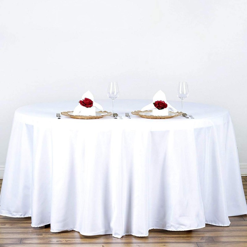 Surmente Tablecloth 90 Inch Round Polyester Table Cloth for Weddings,
