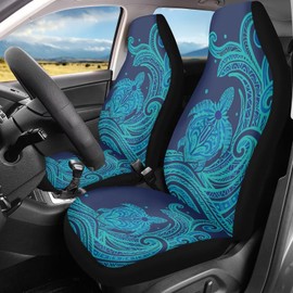 Bulopur Blue Sea Turtle Car Seat Cover Non-Slip Auto Front Seat Covers Breathable Thin Automobile Seats Protectors Car Accessories for Vehicle Cars Sedan Truck SUV Van