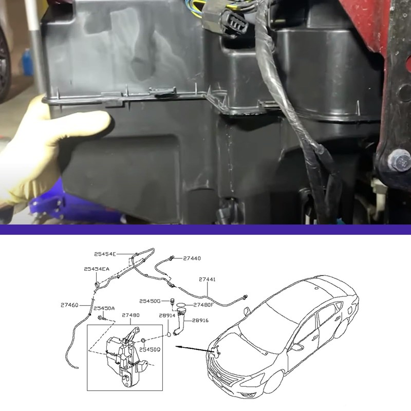 Eterpace Windshield Fluid Reservoir with sensor Compatible with NISSAN Maxima