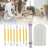 46PCs Pottery Tools Printing Mold Set Durable Plastic DIY Molds