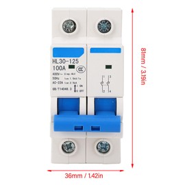 2P 400V 100A DIsolator Shunt Release Miniature Circuit Breaker DIN Rail Mounted for Home Office