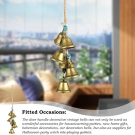 1 Skewer Hanging Witch Bells Decoration, Wind Bells Hanging Blessing Bell, Witchcraft Decoration, Witch Bells Garden Wind Chime, Witch Wind Chime Wreath, for Garden, Doorknob, Porch, Yard Decorations