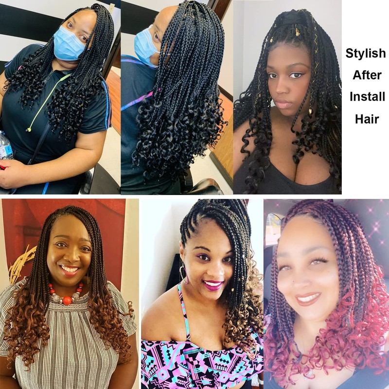 7 Packs 18 Inch Bohemian Goddess Box Braids Crochet Hair
