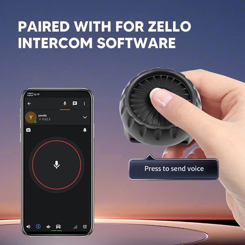 PTT Button for Zello, PTT Button, BT 5.0 IP67 Waterproof