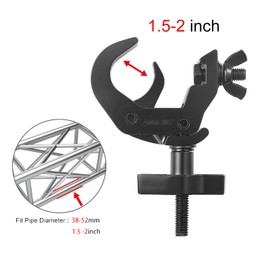 MFL. Heavy Duty Truss Clamp, 330 lb Aluminum Alloy DJ Light Clamps, Fits 1.5-2.0 Inch Truss for Stage Lighting Projector Par Lights, TUV Certificated ID: 50393001, Black, Pack of 4